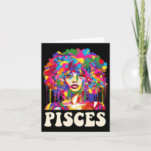 Carte Poissons Fille Noire Femme Afro-Américaine Art Nai
