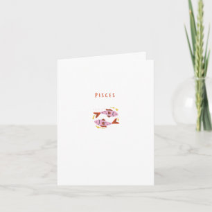 Carte Poissons roses, zodiaque, impression du signe du z