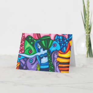 Carte Poissons Sirènes Abstraite peinture d'art original