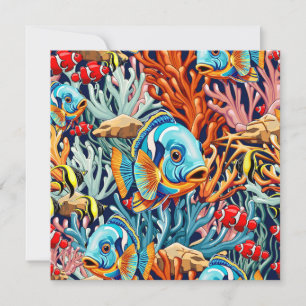 Carte Poissons Tropicaux Couleurs Vives Ambiance Estival