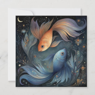 Carte Poissons Zodiaque Astrologie Anniversaire Mystique