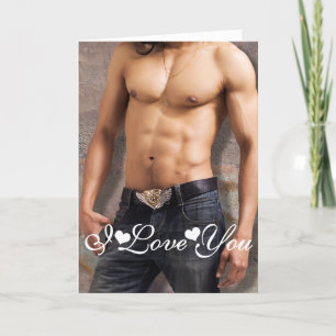 Carte Poitrine nue d'homme je t'aime
