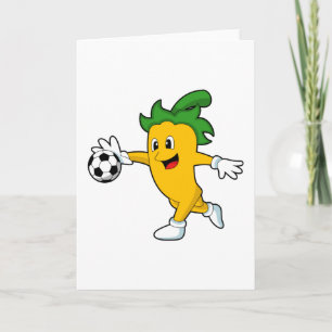 Carte Poivron Végétalien en tant que joueur de football