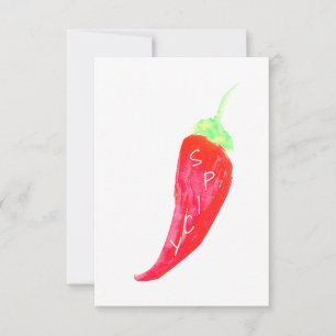 Carte Poivrons aquarelle peints à la main Red Chili