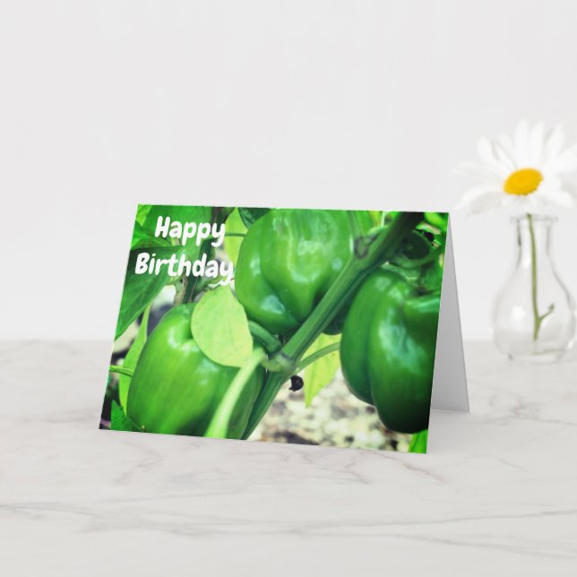 Carte Poivrons verts sur la vigne Nature Anniversaire (Petite plante)