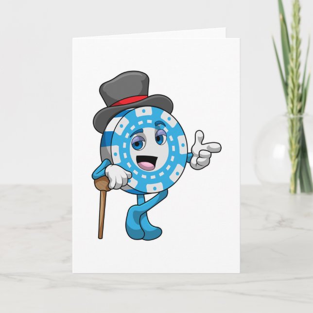 Carte Poker avec jetons de poker (Devant)