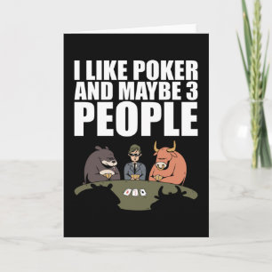 Carte Poker - J'Aime Poker Et Peut-Être 3 Personnes