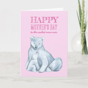 Carte Polar Bear Maman mignonne Bonne fête des mères