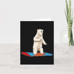Carte Polar Bear Snowboardeur Snowboard Sports d'hiver