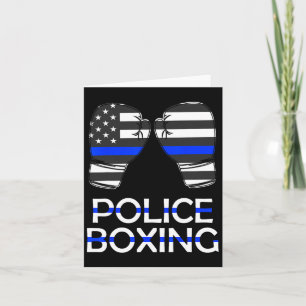 Carte Police Boxe Ligne bleue Boxe Gants Sport Cadeau S