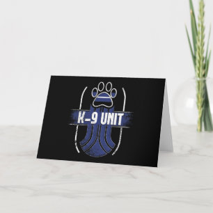 Carte Police Dog K-9 Thin Blue Line Memorial Police Gift