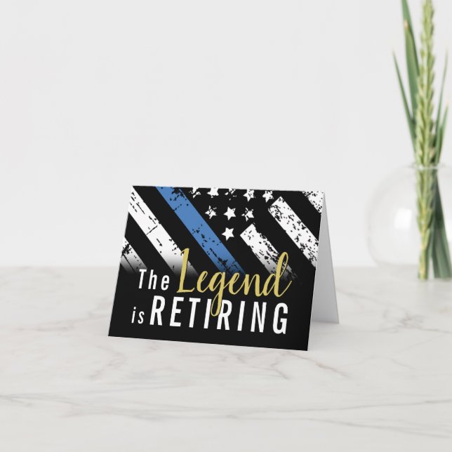 Carte Police Retraite Ligne bleue Drapeau Application de (Devant)