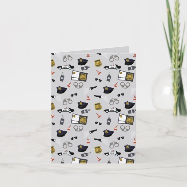 Carte Police Themed Policeman Cop Pattern (Devant)