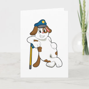 Carte Policier de chien Chapeau de police
