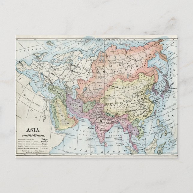 Carte politique de l'Asie (1916) (Devant)