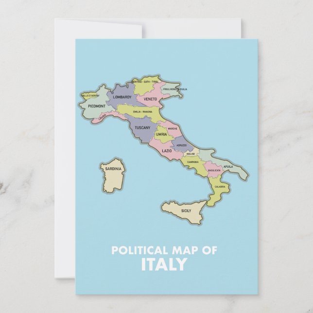 Carte politique de l'Italie (Devant)
