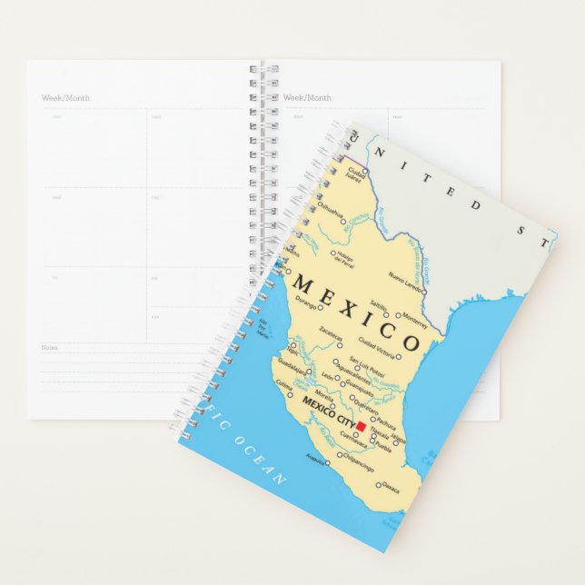 Carte politique du Mexique (Devant avec enveloppe)