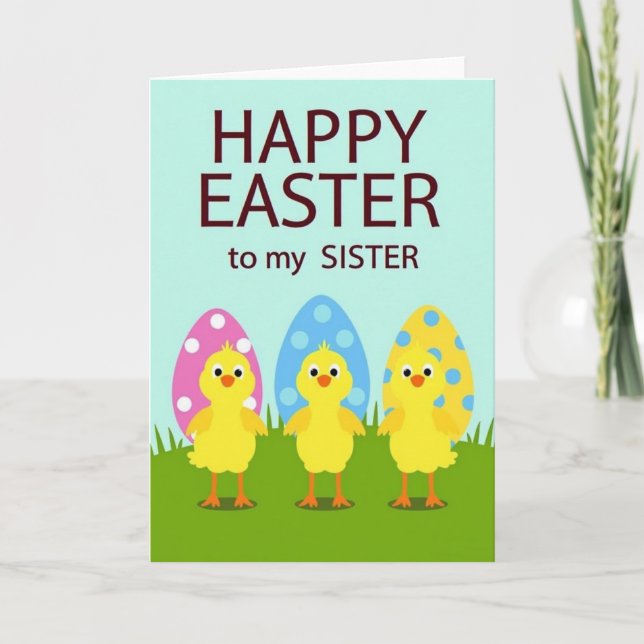 Carte Polka Dot Easter Sister Card (Devant)