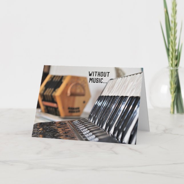 Carte Polka Lover Accordion Accordioniste Penser à vous (Devant)