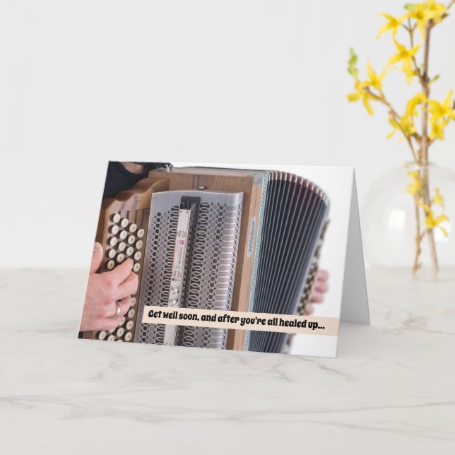 Carte Polka Til You Puke Accordionist Accordion Se Bien (Fleur jaune)