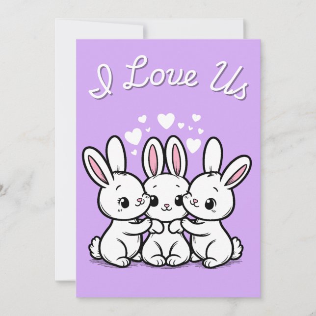 Carte poly Je t'aime (Devant)