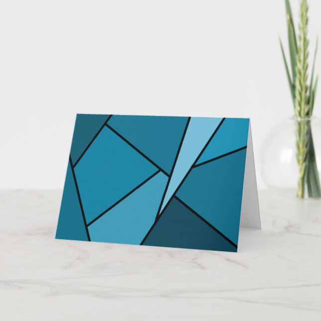 Carte Polygones Turquoises Abstraits (Devant)