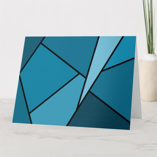 Carte Polygones Turquoises Abstraits (Devant)