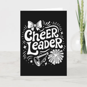 Carte Pom-Pom Fille Coquette Arc Amoureuse de Cheerleadi