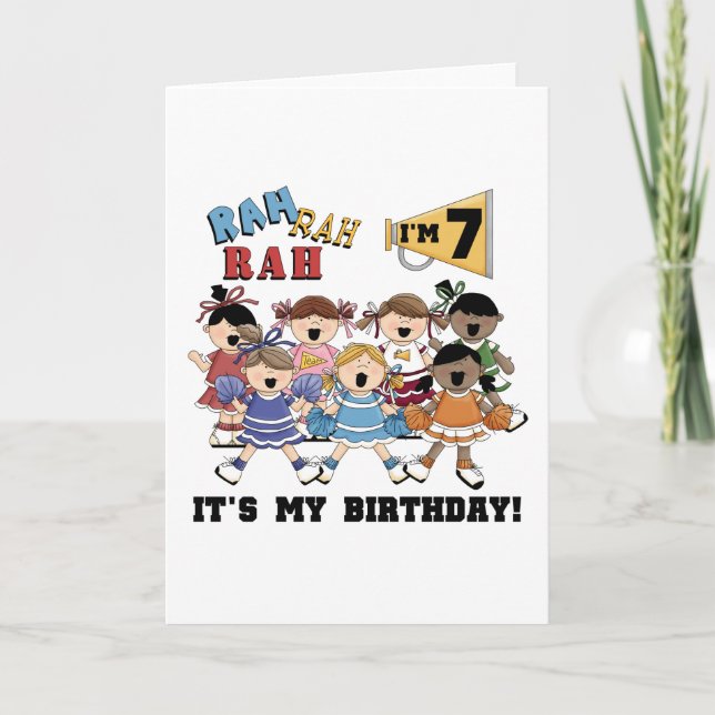 Carte Pom-pom girl 7e anniversaire Tshirts et cadeaux (Devant)