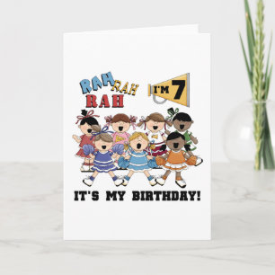 Carte Pom-pom girl 7e anniversaire Tshirts et cadeaux