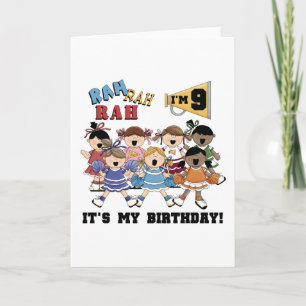 Carte Pom-pom girl 9e anniversaire Tshirts et cadeaux