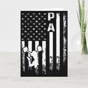 Carte Pom-pom girl Cheer Pa Drapeau américain Noël vinta