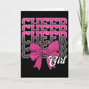 Carte Pom-Pom Girl Coquette Nœud Cheerleading Cheerleade