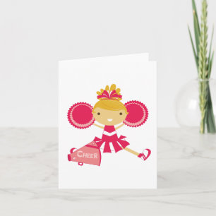 Carte Pom-pom girl en rouge