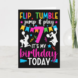 Carte Pom-pom girl pour 7 ans anniversaire Sept ans pom-