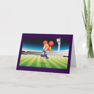 Carte Pom-pom girl sur le terrain de sport