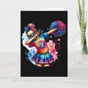 Carte Pom-Poms de pom-pom girl Dabbing Tie-Dye Cheerlead