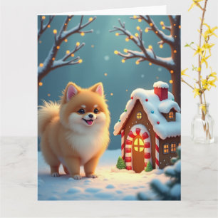 Carte Pomeranian dans le village de pain d'épice de Noël