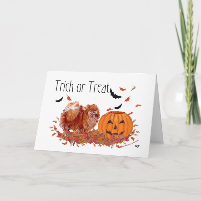 Carte Pomeranian Halloween (Devant)