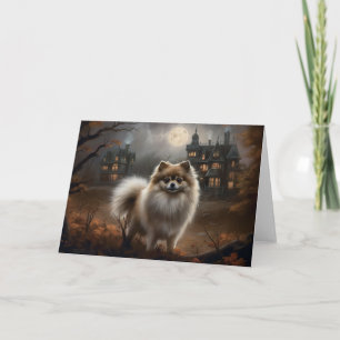 Carte Pomeranian Halloween Épouvantable