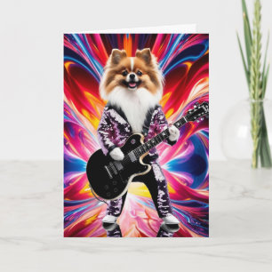 Carte Pomeranian Rock Star Drôle