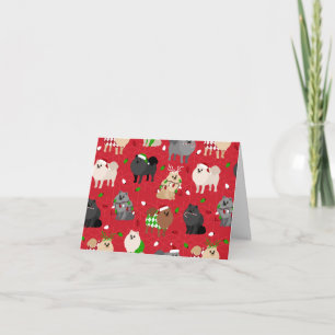 Carte Pomeranians de Noël