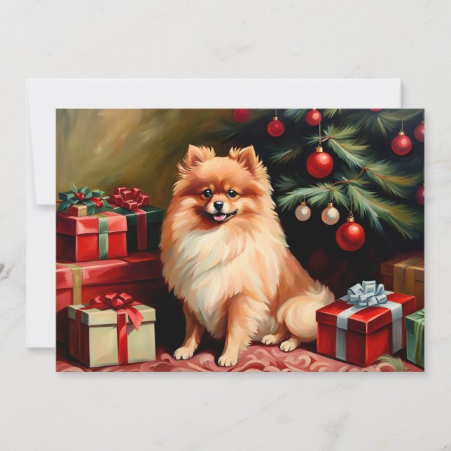 Carte Poméranie assis près de l'arbre de Noël (Devant)