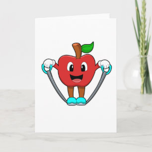 Carte Pomme à la forme physique avec corde
