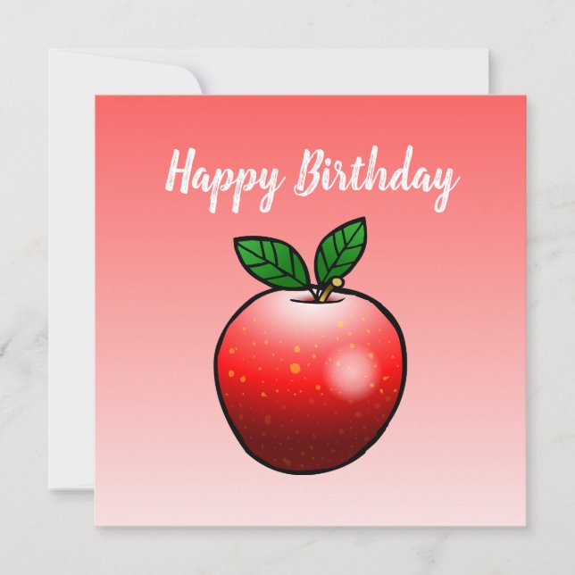 Carte Pomme rouge adorable (Devant)