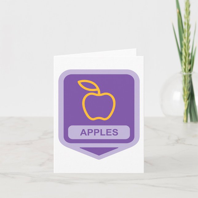 Carte Pomme violette Badge Conception Fruit Lover (Créateur téléchargé)