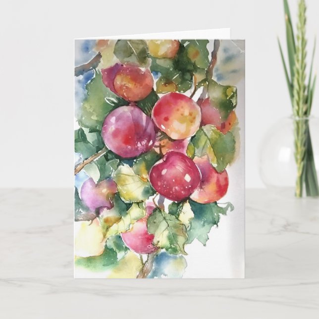 Carte Pommes dans les aquarelles (Devant)