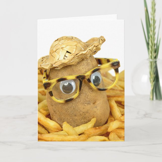 Carte pommes de terre d'anniversaire en frites (Devant)