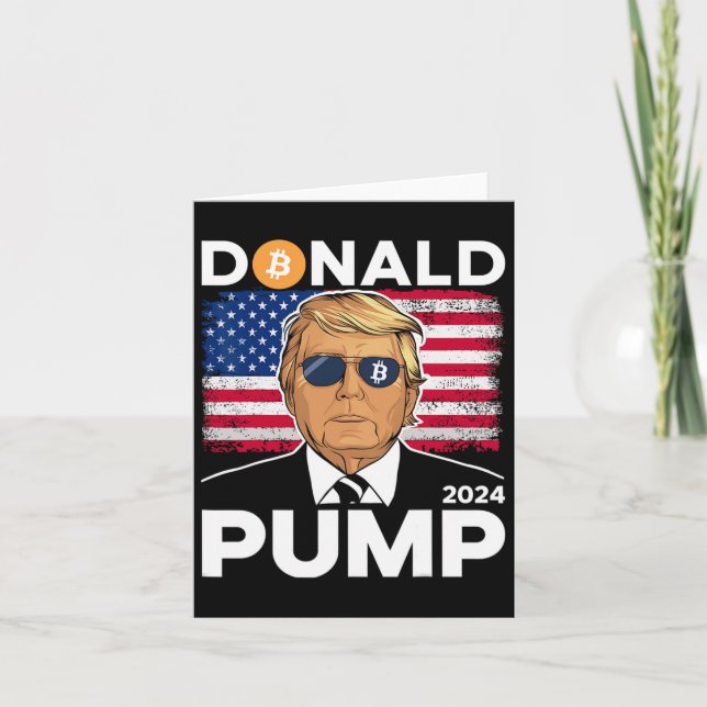 Carte Pompe Bitcoin drôle Trump 2024 Crypto (Devant)