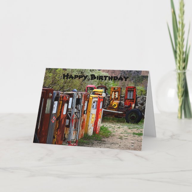 Carte Pompes à gaz d'anniversaire, Humour de voiture de  (Devant)